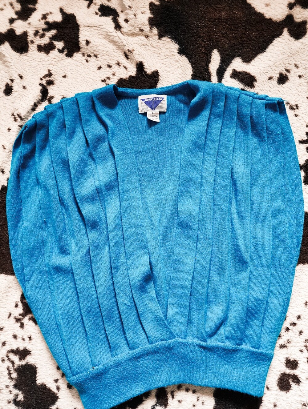 WOMEN'S 80'S SWEATER VEST - BLUE AQUA